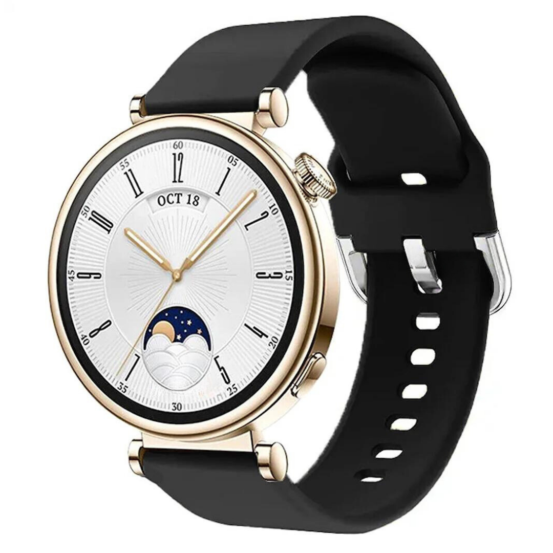 Huawei Watch GT4 41mm İle Uyumlu 18mm Tokalı Spor Silikon Kordon