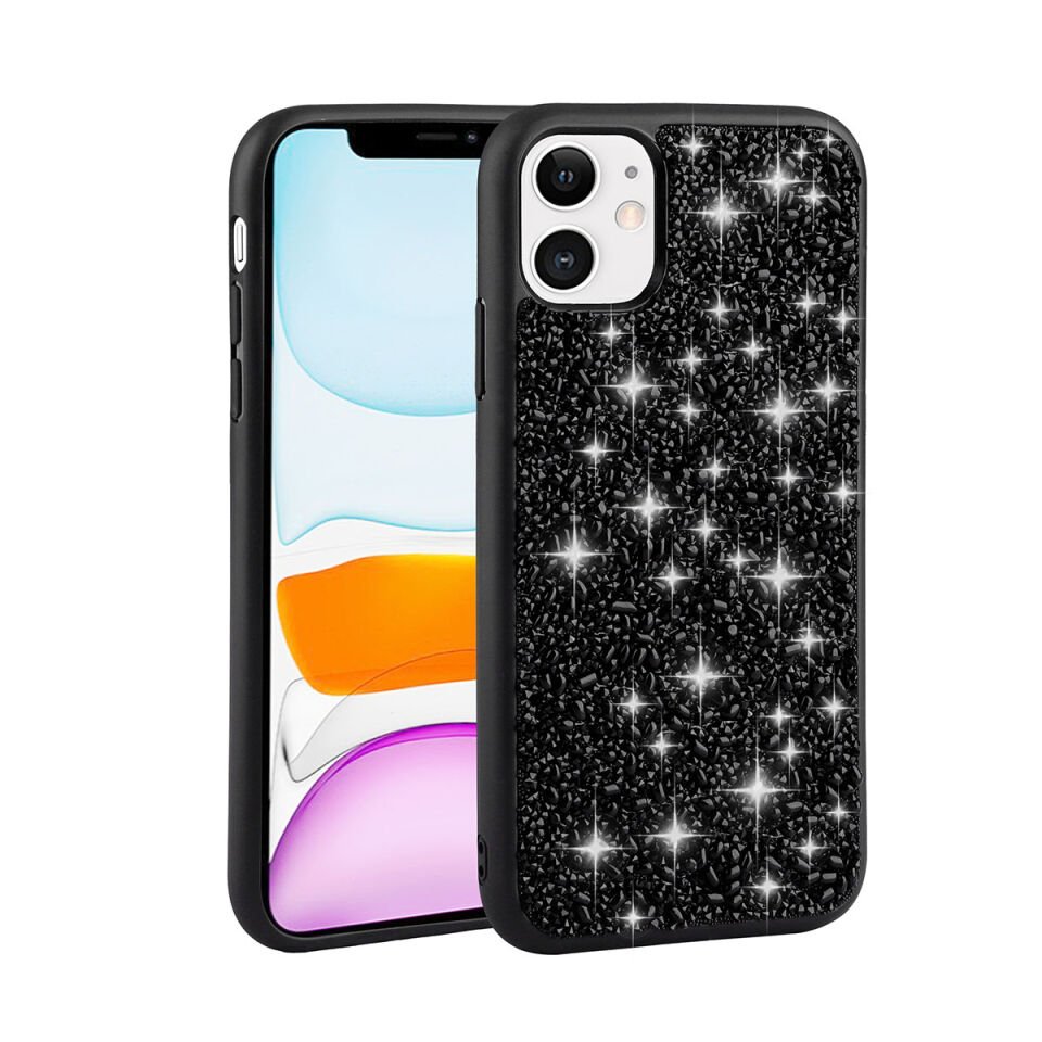 Apple iPhone 11 Kılıf Parlak Taşlı Tasarım Benks Linea Kapak mürdüm