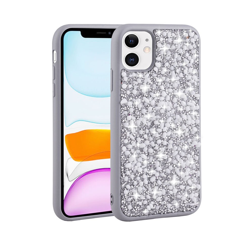 Apple iPhone 11 Kılıf Parlak Taşlı Tasarım Benks Linea Kapak mürdüm