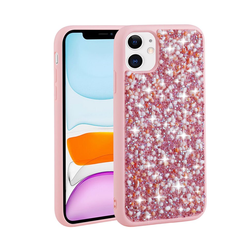 Apple iPhone 11 Kılıf Parlak Taşlı Tasarım Benks Linea Kapak mürdüm