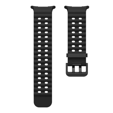 Samsung Galaxy Watch 7 Ultra ile Uyumlu Spor Silikon Kordon Siyah