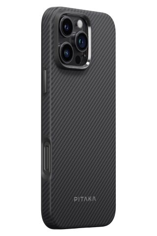 PİTAKA Classic Military-Grade iPhone 16 Pro Max MagSafe Uyumlu Aramid Fiber Kılıf Siyah
