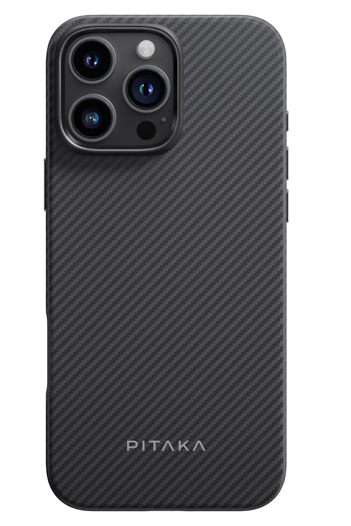 PİTAKA Classic Military-Grade iPhone 16 Pro MagSafe Uyumlu Aramid Fiber Kılıf Siyah