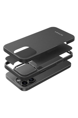 PİTAKA Classic Military-Grade iPhone 16 Pro MagSafe Uyumlu Aramid Fiber Kılıf Siyah