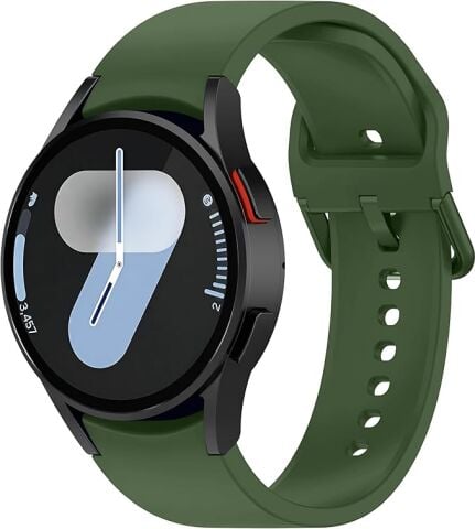 Samsung Ve Huawei Kavisli Tam Uyumlu 20 Mm Spor Silikon Düz Tasarım Kordon Yeşil