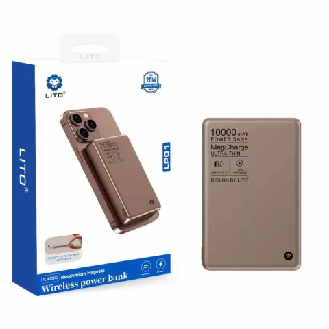 Lito LP01 Kablosuz Manyetik Powerbank 10000Mah
