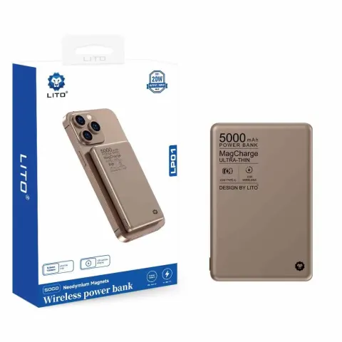 Lito LP01 Kablosuz Manyetik Powerbank 5000Mah