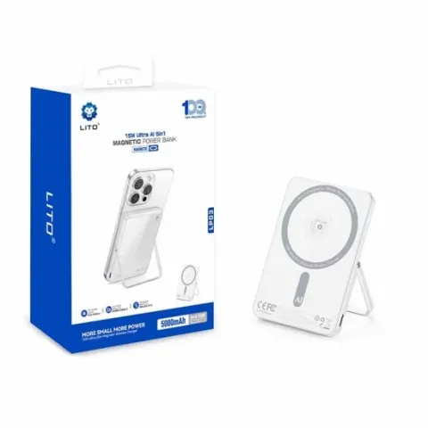 Lito LP01 Kablosuz Manyetik Powerbank 5000Mah SİYAH