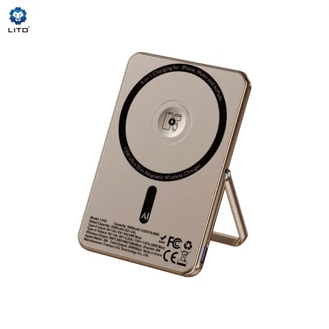 LITO LP03 15W Ultra AI 5’i 1 Arada 5000 Mah Manyetik Power Bank ÇÖL TİTANYUM
