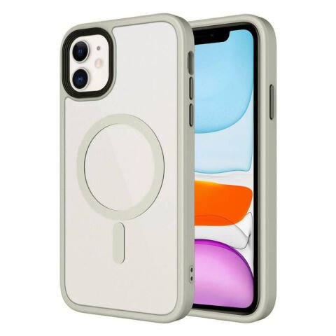 Apple iPhone 11 Kılıf Mat Arka Yüzey Wireless Şarj Özellikli Flet Magsafe Kapak mavi
