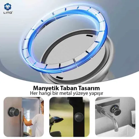 LITO-Mini Magsafe Bluetooth Hoparlör LS04, Gümüş MAVİ