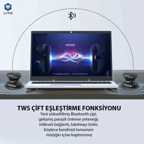LITO-Mini Magsafe Bluetooth Hoparlör LS04, Gümüş MAVİ
