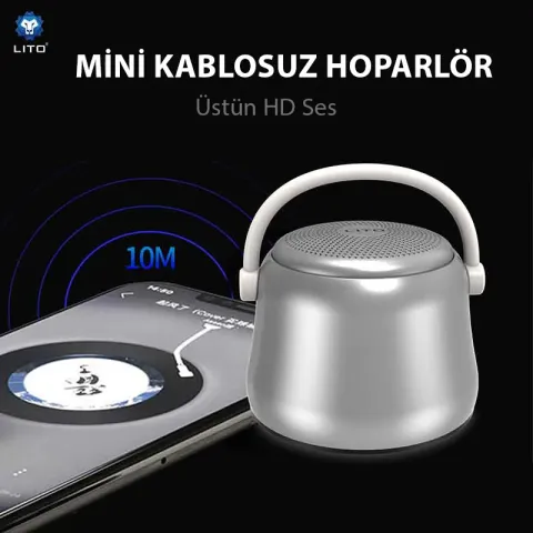 LITO Mini Bluetooth Hoparlör LS03, Gun Metal SİYAH
