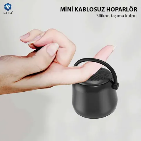 LITO Mini Bluetooth Hoparlör LS03, Gun Metal SİYAH