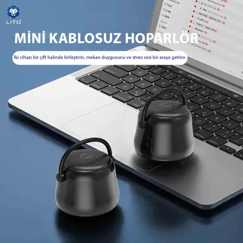 LITO Mini Bluetooth Hoparlör LS03, Gun Metal SİYAH