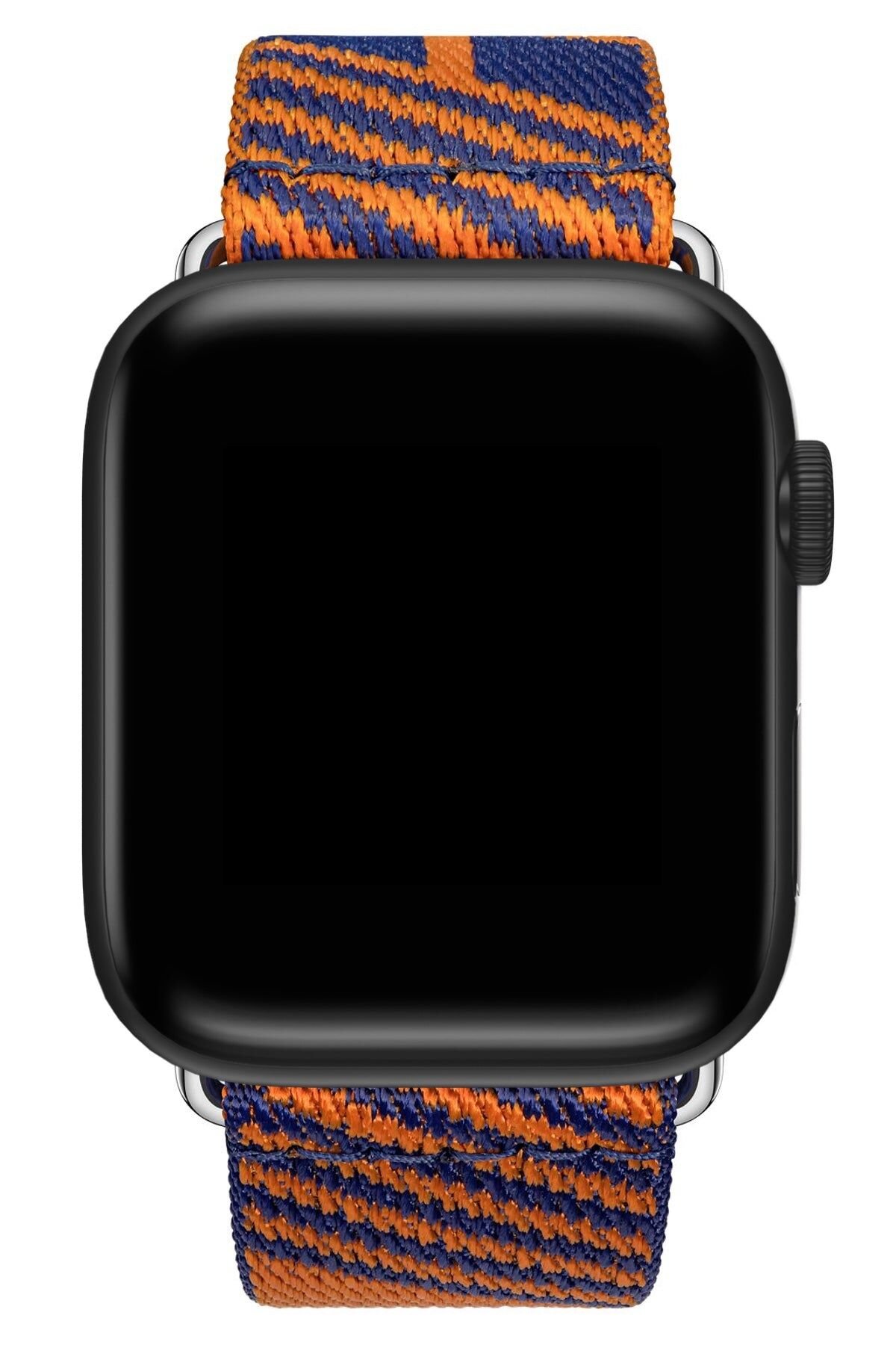 Apple Watch Uyumlu Hermes Kumaş Kordon Mavi Turuncu