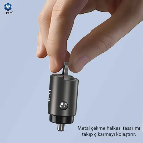LITO-Mini Araç Şarjı IN-C03, GunMetal SİYAH