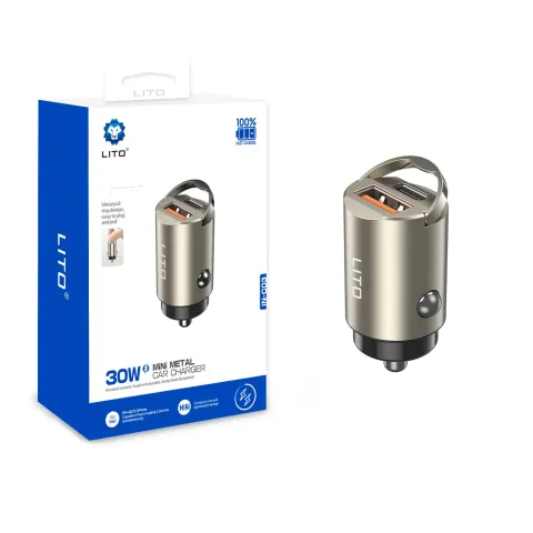 LITO-Mini Araç Şarjı IN-C03, GunMetal SİYAH