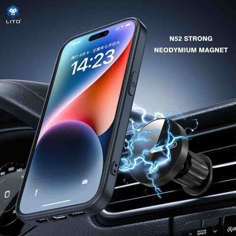 LITO LT-W05 Mıknatıslı 360 Derece Dönebilen Manyetik Araç Telefonu Tutucusu