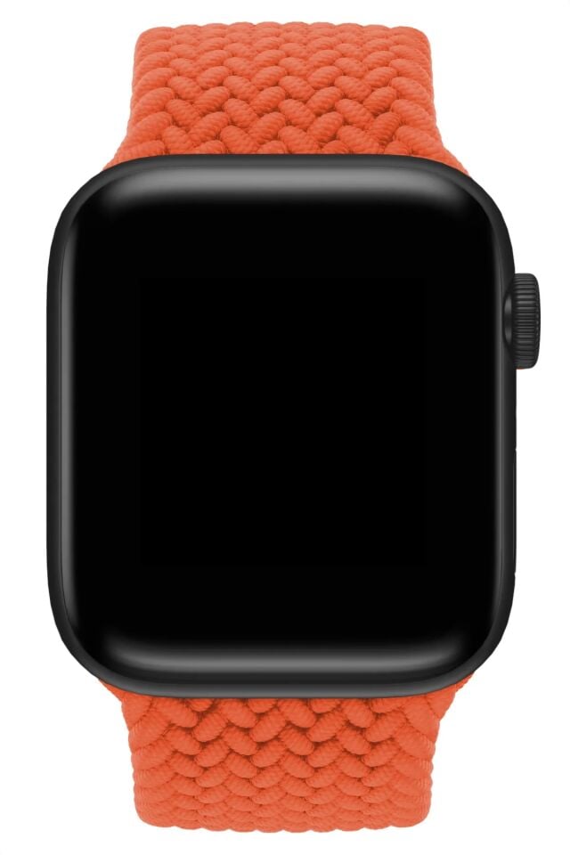 Apple Watch Uyumlu Örgü Kumaş Kordon Turuncu