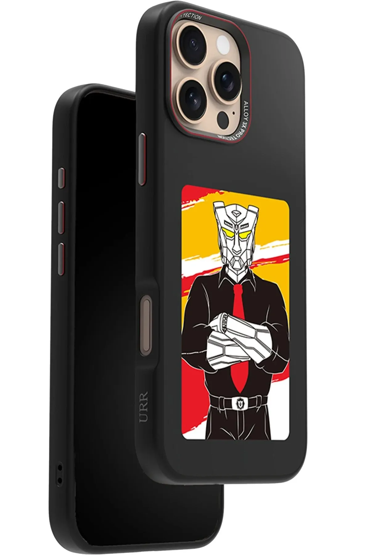 URR iPhone 16 Pro - 16 Pro Max NFC Smart Case Akıllı Kapak - Siyah