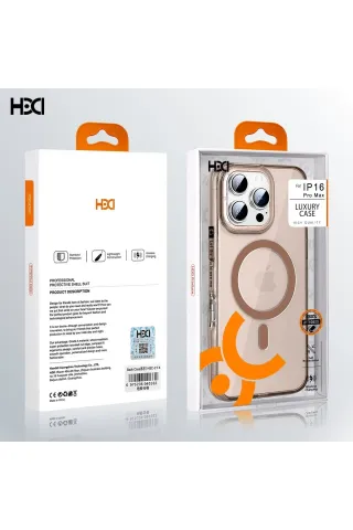 HDD iPhone 16 Pro - Max HBC-274 PC 2.0 Şeffaf Magsafe Kapak - Şeffaf gold