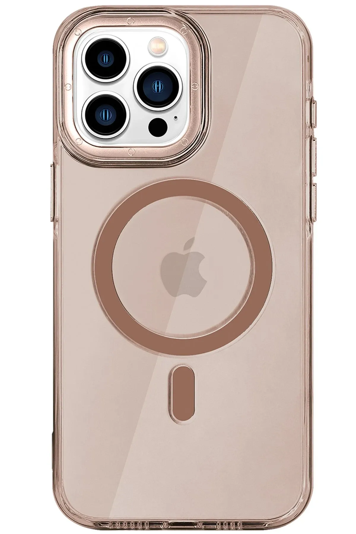 HDD iPhone 16 Pro - Max HBC-274 PC 2.0 Şeffaf Magsafe Kapak - Şeffaf gold