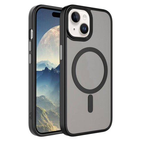 Apple iPhone 15 Kılıf Mat Arka Yüzey Wireless Şarj Özellikli  Flet Magsafe Kapak yeşil