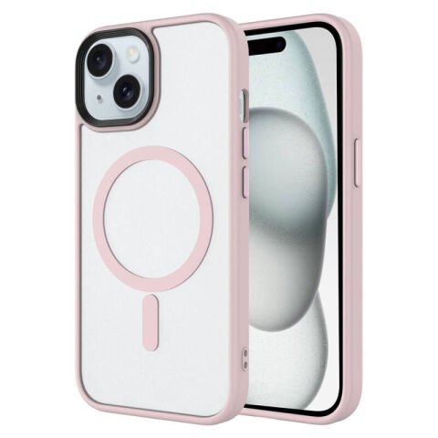 Apple iPhone 15 Kılıf Mat Arka Yüzey Wireless Şarj Özellikli  Flet Magsafe Kapak yeşil