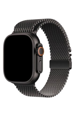 Apple Watch Ultra Uyumlu Kalın Örgü Milano Loop - Siyah