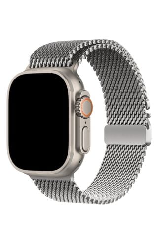 Apple Watch Ultra Uyumlu Kalın Örgü Milano Loop - Gümüş Gri
