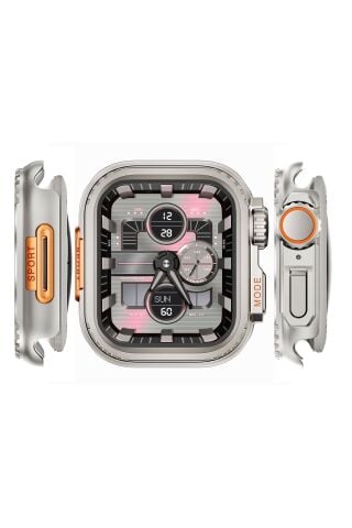 Apple Watch Ultra Dönüştürücü Bumper Çelik Kasa Koruyucu starlight 46