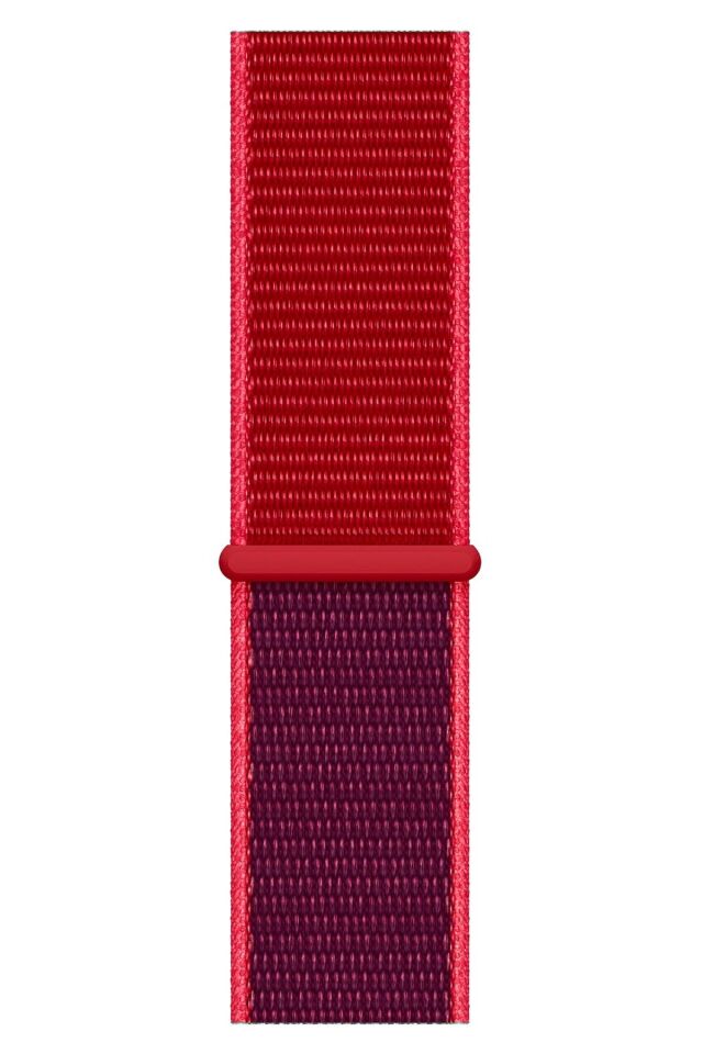 Apple Watch Uyumlu Cırt Cırtlı Kordon Karmen Kırmızı