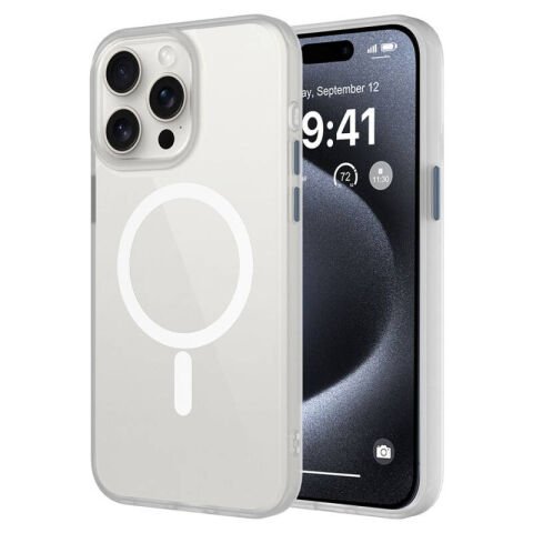 Apple iPhone 15 Pro Kılıf Mat Arka Yüzey Wireless Şarj Özellikli Flet Magsafe Kapak yeşil