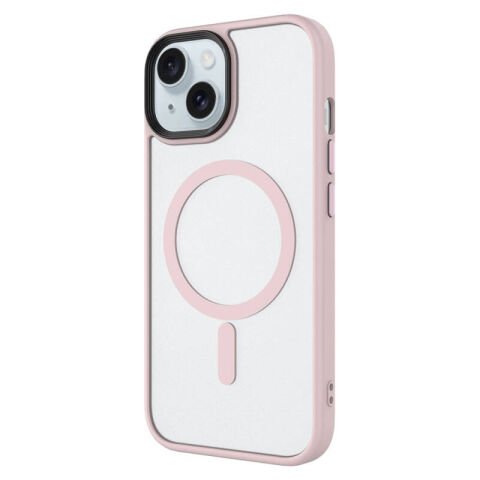 Apple iPhone 15 Pro Kılıf Mat Arka Yüzey Wireless Şarj Özellikli Flet Magsafe Kapak yeşil