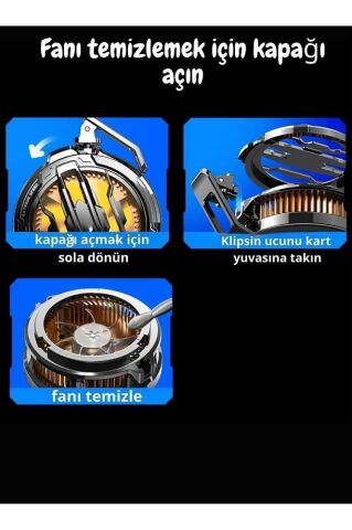 Telefon Tablet Soğutucu Fan 15w Power Radyatörlü Magsafe/manyetik Ve Klipsli Parmaklık Eldiven