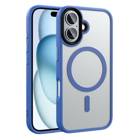 Apple iPhone 16 - 16 Plus Kılıf Mat Arka Yüzey Wireless Şarj Özellikli  Flet Magsafe Kapak yeşil