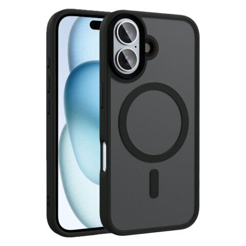 Apple iPhone 16 - 16 Plus Kılıf Mat Arka Yüzey Wireless Şarj Özellikli  Flet Magsafe Kapak yeşil