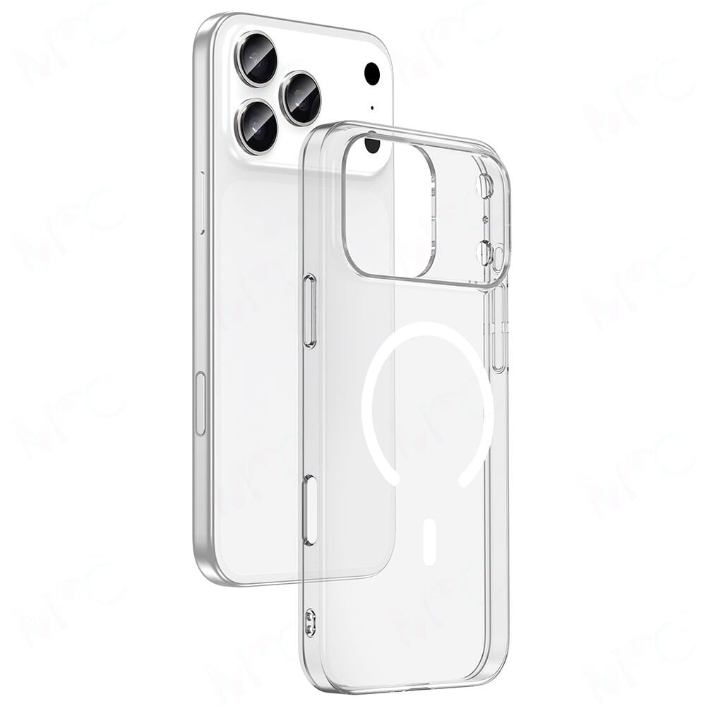 Apple iPhone 17 Pro Max Kılıf Sararmaz M-safe Şarj Özellikli Şeffaf Kamera Çerçeveli Porto Kapak