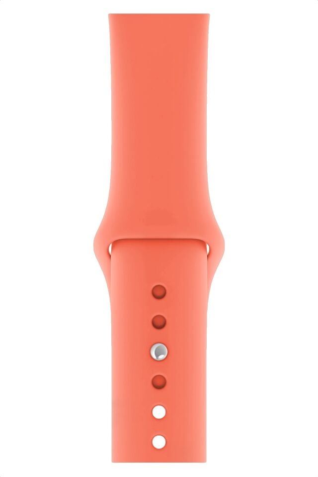 Apple Watch Uyumlu Silikon Spor Kordon Pudra Turuncu