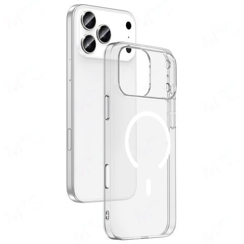 Apple iPhone 17 Pro Kılıf Sararmaz M-safe Şarj Özellikli Şeffaf Kamera Çerçeveli Porto Kapak