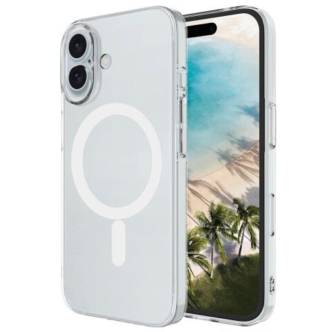 Apple iPhone 17 Kılıf Sararmaz M-safe Şarj Özellikli Şeffaf Kamera Çerçeveli Porto Kapak