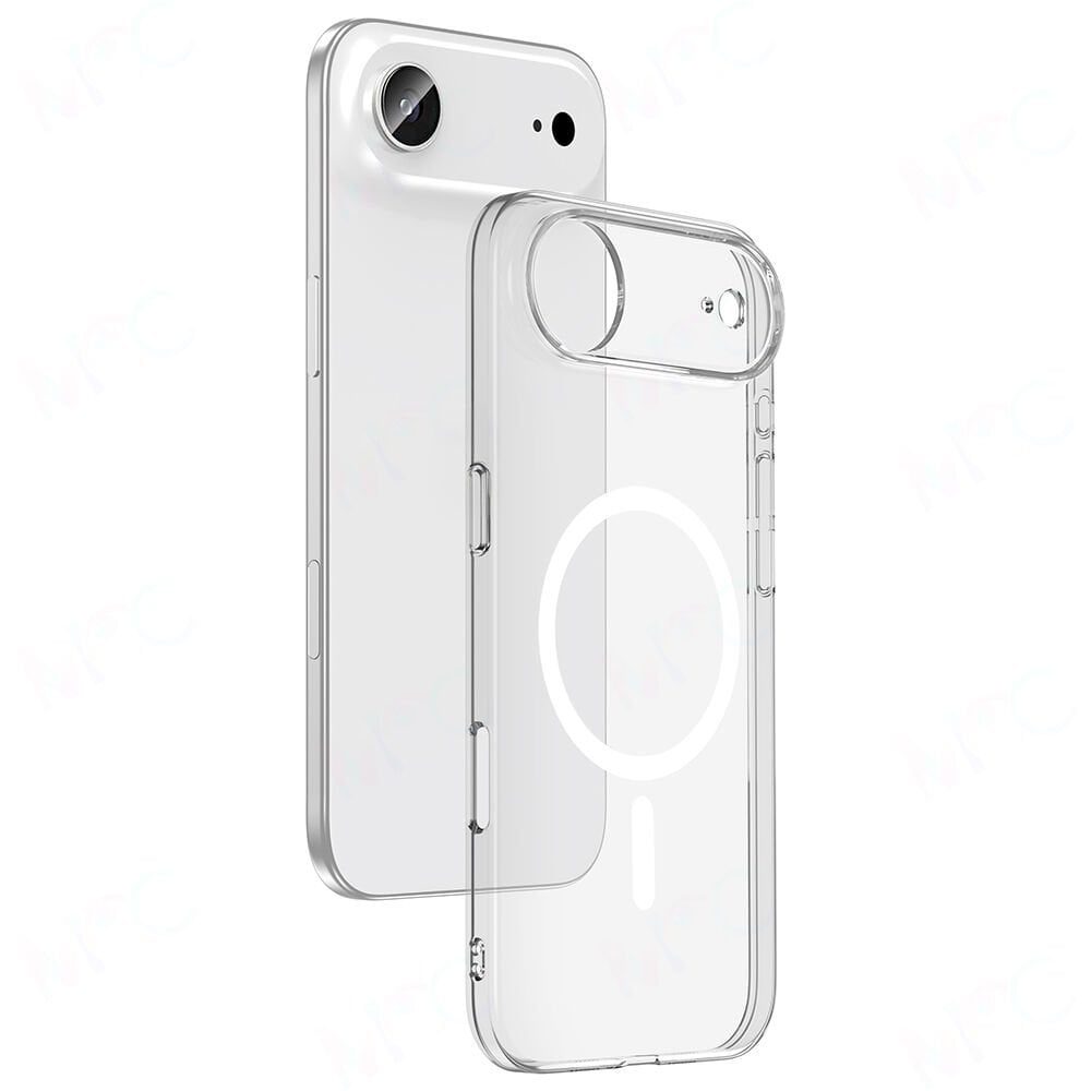 Apple iPhone 17 Air Kılıf Sararmaz M-safe Şarj Özellikli Şeffaf Kamera Çerçeveli Porto Kapak