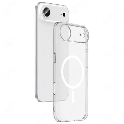 Apple iPhone 17 Air Kılıf Zore M-safe Şarj Özellikli Şeffaf Kamera Çerçeveli Porto Kapak