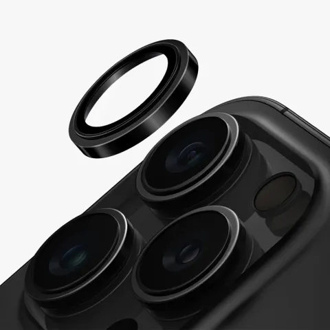 Uniq Optix Çelik Çerçeveli Sapphire Kamera Lens Koruyucu - Siyah