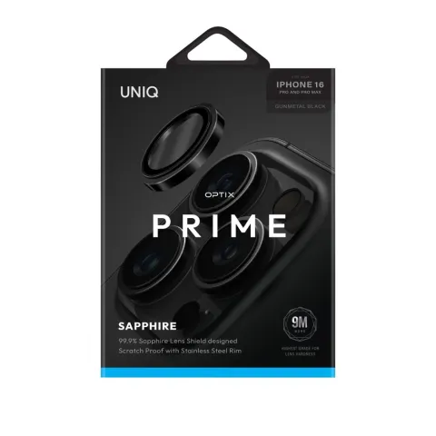 Uniq Optix Çelik Çerçeveli Sapphire Kamera Lens Koruyucu - Siyah