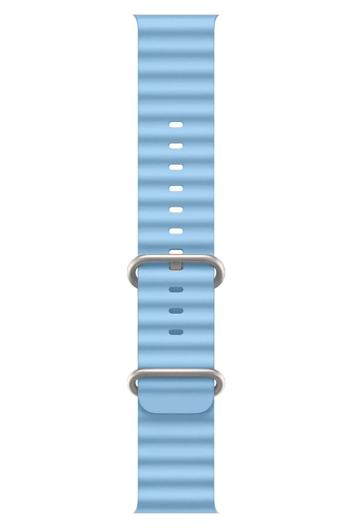 Apple Watch Uyumlu Ocean Silikon Kordon Açık MAvi