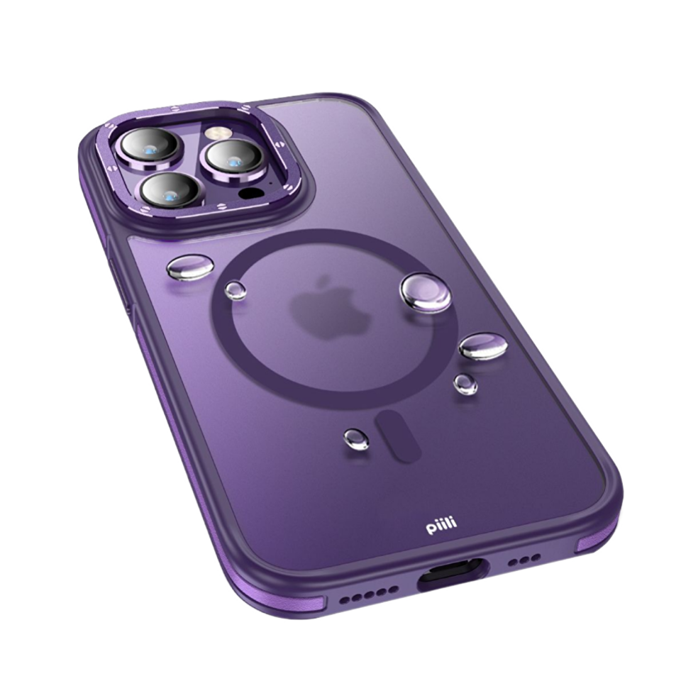 PİİLİ Apple iPhone 14 Pro Max Uyumlu Strong MagSafe Kılıf - Derin Mor siyah