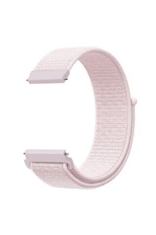 Samsung Ve Huawei Uyumlu 20 Mm Cırt Cırtlı Kordon Toz Pembe