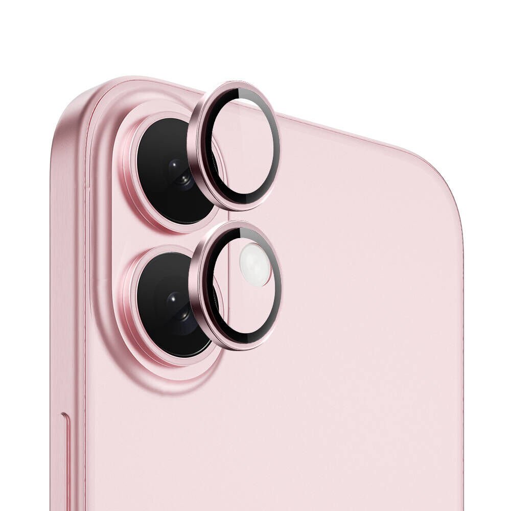Apple iPhone 16 Wiwu LG-004 PVD Lens Guard Metal Kamera Lens Koruyucu - pembe